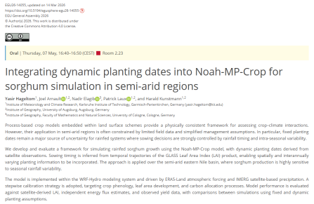 Integrating dynamic planting dates into Noah-MP-Crop for sorghum simulation in semi-arid regions